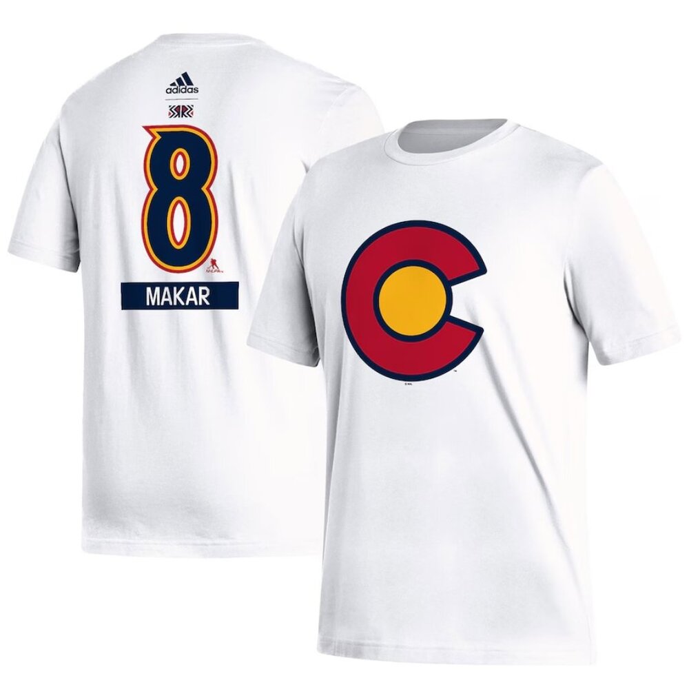 Men's Colorado Avalanche Cale Makar adidas White Reverse Retro 2.0 Name & Number